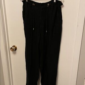 Women’s Dranella Black Linen Pants Size Medium